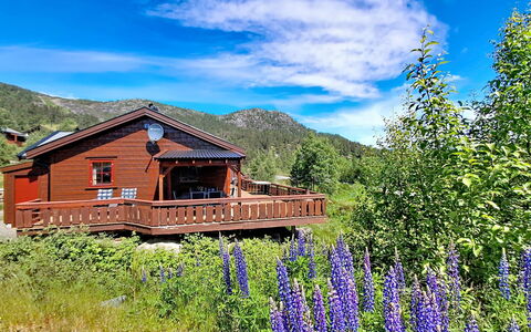 Bjørnbu: Bergforms, Berg, Hügel, Hochland, Haus, Veranda, Hütte, Landschaft, Ländliches Gebiet