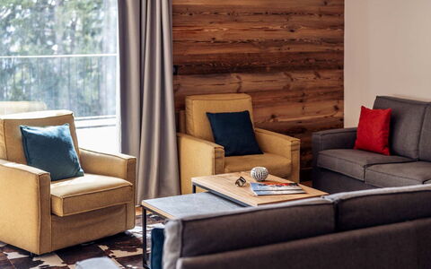 La Rosière 620: Möbel, Interior Design, Flooring, Holz, Couch, Fussboden, Wohnzimmer, Zimmer, Braun, Beleuchtung