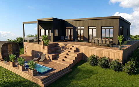 Hubertina - 900M from the Sea: Estate, Deck, Garten, Hartholz, Design, Veranda, Schatten, Villa, Holz, Bauernhaus