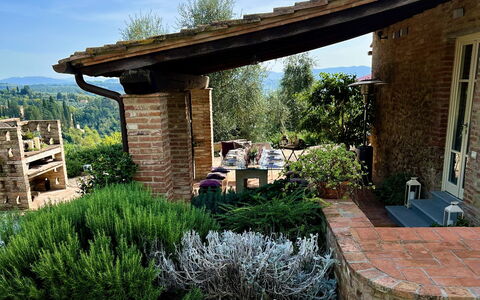 Villa Larino: Strauch, Garten, Backstein, Ground, Landscaping, Hinterhof, Flagstone, Blumentopf, Garten