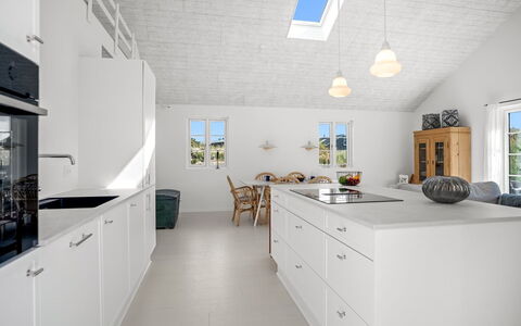 Selvi - 500M from the Sea: Küche, Flooring, Decke, Countertop, Interior Design, Fussboden, Light Fixture, Cabinetry, Sinken, Fliese