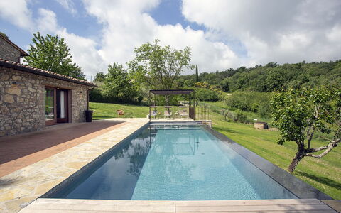 Casa Pernice: Schwimmbad, Verbundwerkstoff, Water Feature, Flagstone, Landscaping, Fliese, Hinterhof, Walkway
