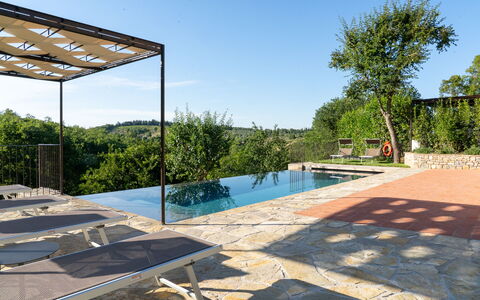 Casa Pernice: Schwimmbad, Verbundwerkstoff, Gartenmöbel, Stuhl, Schatten, Sonnenliege, Landscaping, Flagstone, Eco Hotel, Hinterhof