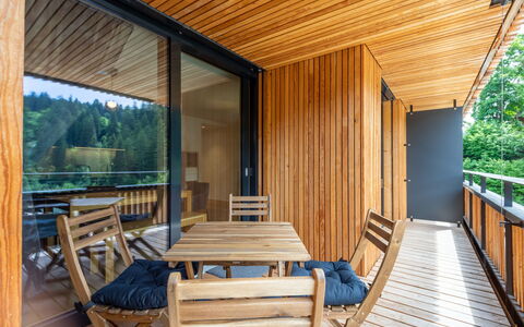Vallada 14-01: Holz, Veranda, Hartholz, Holzbeize, Balkon, Planke, Holzboden, Eco Hotel, Deck, Sperrholz