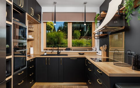 Valera Vita Forest: Küche, Holz, Countertop, Cabinetry, Interior Design, Küchengerät, Möbel, Major Appliance, Light Fixture