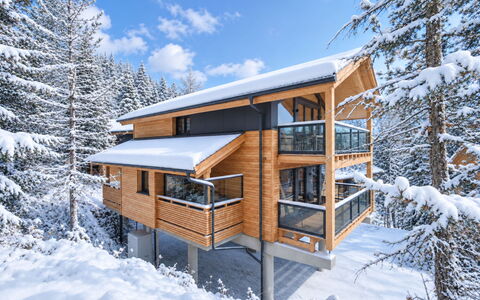02 Nth055 18F Sup Chalet mit Sauna und Hot Tub 2 e: Winter, Hütte, Balkon, Schnee, Einfrieren, Blockhaus, Daylighting, Abstellgleis, Geländer