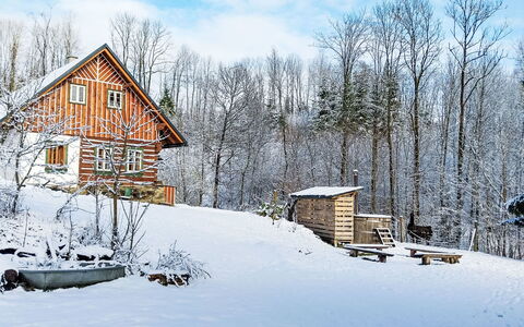 U Kazíků: Schnee, Winter, Gebäude, Baum, Haus, Holz, Ast, Zuhause, Hütte, Dach