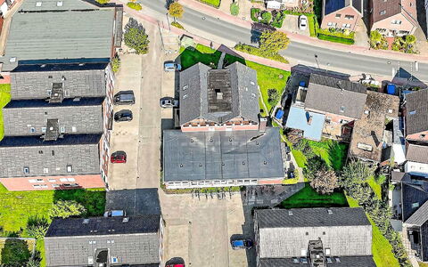 Burhave 201: Stadtgebiet, Wohngebiet, Gebäude, Luftaufnahmen, Vogelperspektive, Dach, Stadt, Haus, Nachbarschaft, Vorort