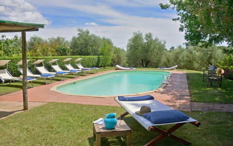 Villa Gioli: Schwimmbad, Gartenmöbel, Möbel, Resort, Estate, Schatten, Garten, Sonnenliege, Landscaping, Hazienda