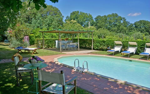 Villa Gioli: Schwimmbad, Möbel, Gartenmöbel, Strauch, Resort, Garten, Schatten, Stuhl, Hinterhof, Hazienda