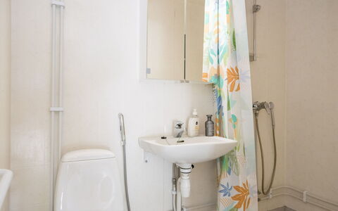 Heinävesi Homes D2: Bad Sink, Badezimmer, Armatur, Wand, Sinken, Interior Design, Toilette, Fussboden, Zapfhahn, Installation