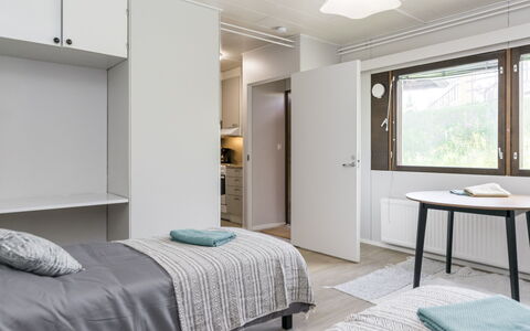 Heinävesi Homes D5: Möbel, Interior Design, Flooring, Fussboden, Wand, Bett, Schlafzimmer, Holz, Decke, Zimmer