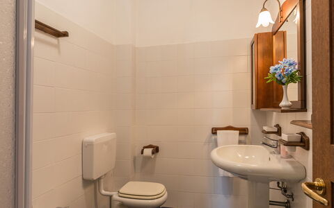 Podere Calcheto 14: Bad Sink, Wand, Badezimmer, Armatur, Holz, Flooring, Sinken, Fussboden, Interior Design, Zapfhahn