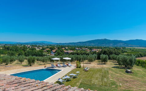 Villa Pucci 12: Himmel, Blau, Schwimmbad, Gartenmöbel, Landscaping, Sonnenliege, Eco Hotel, Resort, Regenschirm