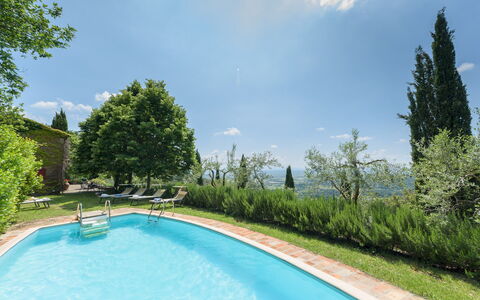 Le Volpaie 6+1: Garten, Schwimmbad, Eco Hotel, Landscaping, Estate, Rasen, Garten, Lärche, Immergrün