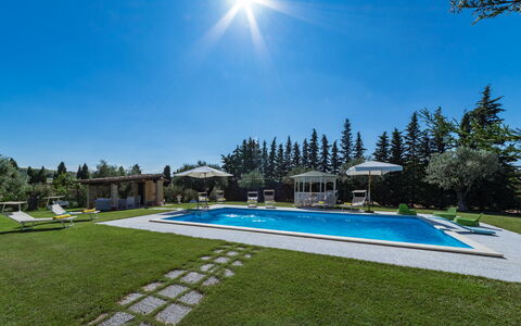 Il Podere di Fi 8: Schwimmbad, Resort, Garten, Gartenmöbel, Landscaping, Rasen, Estate, Freizeit, Eco Hotel, Schatten