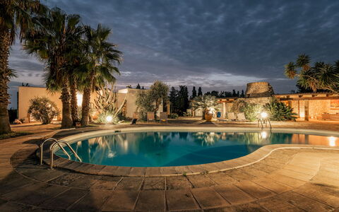 Villa Manco 12: Schwimmbad, Resort, Hazienda, Estate, Eco Hotel, Landschaft Beleuchtung, Nacht, Water Feature, Landscaping