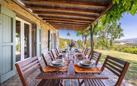 Cinque Cipressi 8: Möbel, Holz, Stuhl, Tabelle, Küche & Esszimmer Tisch, Gartenmöbel, Tisch Im Freien, Hartholz, Esszimmer, Holzbeize