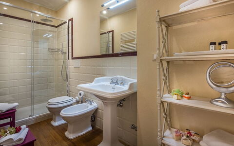 Le Querce dei Medici 12+2: Flooring, Toilleten Sitz, Interior Design, Armatur, Fussboden, Badezimmer, Toilette, Bad Sink, Sinken, Installation