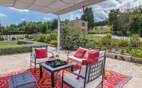 Villa le Fontane 12: Möbel, Gartenmöbel, Tabelle, Stuhl, Tisch Im Freien, Garten, Küche & Esszimmer Tisch, Outdoor Struktur, Terrasse, Schatten
