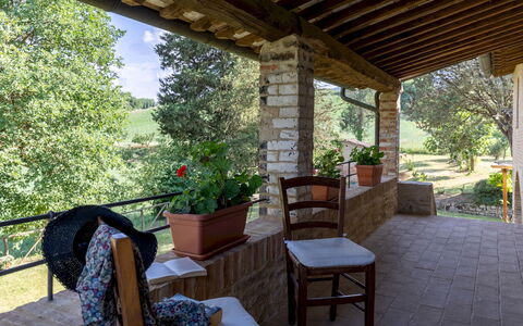 Podere Madonna di Mezzo 6: Holz, Möbel, Stuhl, Gartenmöbel, Schatten, Veranda, Hütte, Blumentopf, Garten, Outdoor Struktur