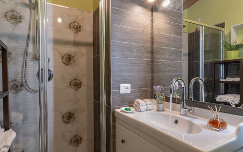 Ai Due Cuori 4: Badezimmer, Armatur, Interior Design, Bad Sink, Sinken, Flooring, Zapfhahn, Badezimmerschrank, Spiegel, Fussboden