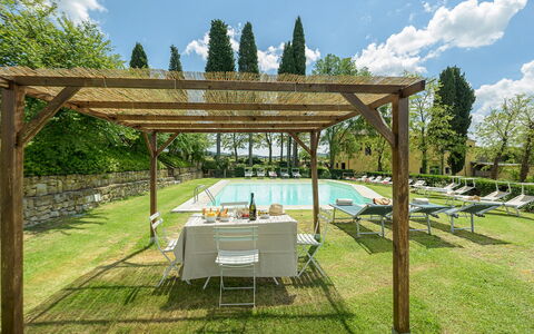 Poggerello 10: Gartenmöbel, Garten, Schwimmbad, Möbel, Schatten, Resort, Eco Hotel, Outdoor Struktur, Hinterhof, Terrasse