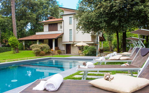 Villa la Meridiana 8+1: Schwimmbad, Wohngebiet, Haus, Zuhause, Resort, Die Architektur, Estate, Dach, Garten, Hütte