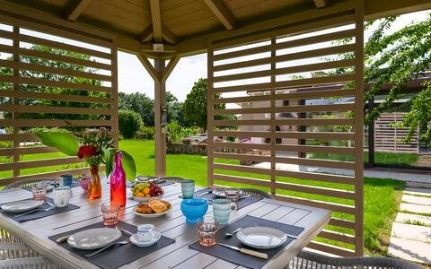 Cottage Violapo 6+2: Möbel, Gartenmöbel, Stuhl, Tisch Im Freien, Schatten, Tabelle, Garten, Outdoor Struktur, Terrasse, Gartenbauten