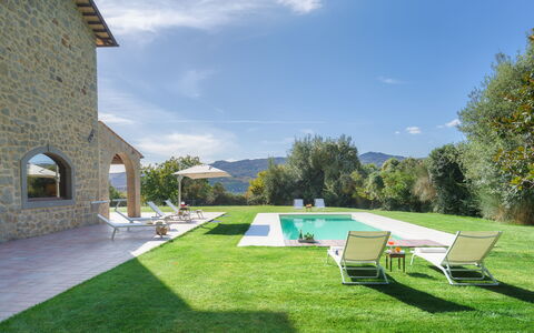 Casale del Castagneto 8: Schwimmbad, Grundstueck, Bauernhaus, Garten, Estate, Hütte, Landscaping, Rasen, Villa, Hazienda