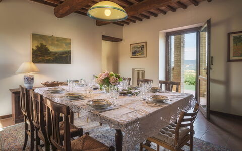 La Panoramica 8: Möbel, Esszimmer, Tabelle, Interior Design, Küche & Esszimmer Tisch, Stuhl, Flooring, Bilderrahmen, Zimmer, Zuhause