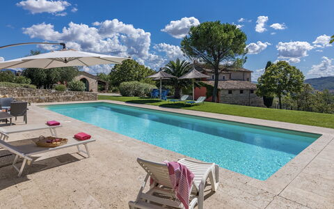 Villa le Logge 12: Blau, Schwimmbad, Estate, Garten, Hazienda, Resort, Landscaping, Villa, Bauernhaus, Hof
