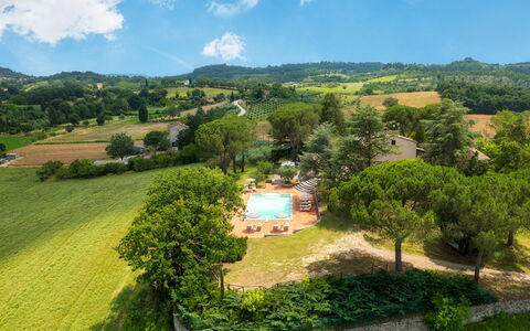 Fonte Pinella 8: Essen, Schwimmbad, Hazienda, Eco Hotel, Resort, Villa, Bauernhaus, Bauernhof, Vogelperspektive, Plantage
