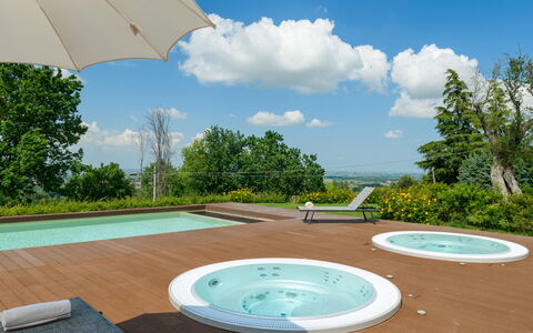 Villa Pergola 8: Schwimmbad, Resort, Freizeit, Garten, Gartenmöbel, Eco Hotel, Stuhl, Landscaping, Design