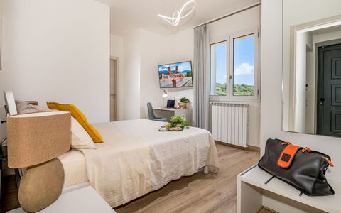Dama dei Venti 6+2: Wand, Interior Design, Möbel, Schlafzimmer, Zimmer, Bett, Wohnung, Zuhause, Fussboden, Flooring