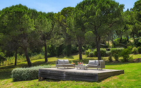 Podere Il Chiesino 8+2: Möbel, Holz, Gartenmöbel, Garten, Bank, Außenbank, Ground, Tisch Im Freien, Schatten