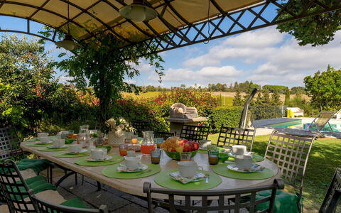 Gli Spilocchi 16: Möbel, Tabelle, Gartenmöbel, Stuhl, Tisch Im Freien, Garten, Schatten, Küche & Esszimmer Tisch, Tischdecke, Rasen
