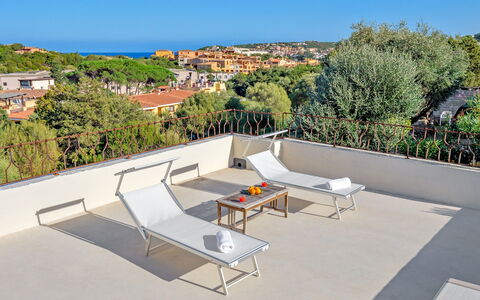 Villa la Marina 5+1: Gartenmöbel, Möbel, Stuhl, Schatten, Garten, Balkon, Eco Hotel, Schwimmbad, Landscaping, Garten