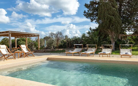 Palmento San Lorenzo 6: Schwimmbad, Resort, Gartenmöbel, Schatten, Sonnenliege, Stuhl, Eco Hotel, Outdoor Struktur
