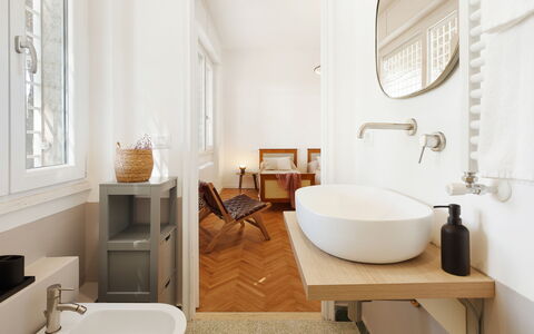 Antico Ceraso 10: Badezimmer, Interior Design, Armatur, Wand, Flooring, Bad Sink, Fussboden, Sinken, Zapfhahn, Installation