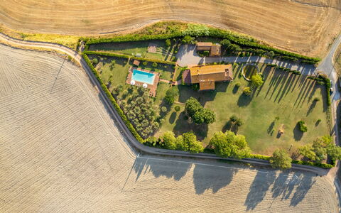 Villa Allodola 12: Landschaft, Einfach, Grundstueck, Vogelperspektive, Haus, Ländliches Gebiet, Feld, Plantage, Estate, Luftaufnahmen