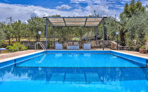 Villa Ipazia 6: Schwimmbad, Blau, Resort, Verbundwerkstoff, Gartenmöbel, Eco Hotel, Schatten, Freizeit, Thermae, Freizeitzentrum