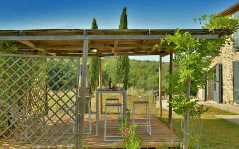 Casa la Pratellaccia 6+2: Holz, Garten, Outdoor Struktur, Schatten, Gartenmöbel, Pergola, Hinterhof, Tisch Im Freien, Natürliches Material, Landscaping