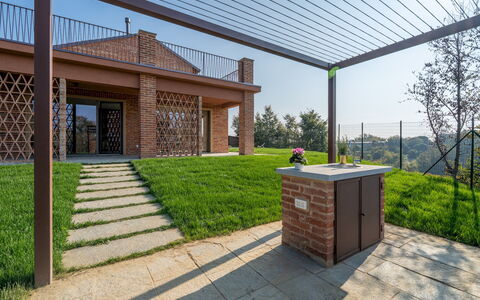Cascina Buzio 12: Garten, Schatten, Outdoor Struktur, Pergola, Landscaping, Design, Garten, Pavillon, Hinterhof, Terrasse