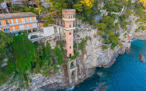 La Scogliera di Sori 5+1: Turm, Meer, Küste, Ozean, Vorgebirge, Landspitze, Cliff, Bucht, Klippe