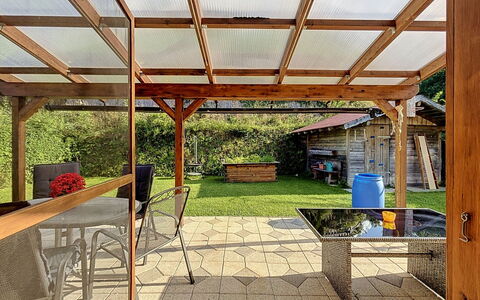 Ferienhaus Siegele: Holz, Garten, Schatten, Gartenmöbel, Outdoor Struktur, Holzbeize, Hinterhof, Terrasse, Strahl, Gazebo