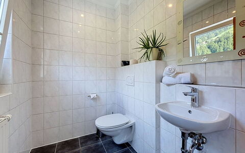 Ferienhaus Siegele: Flooring, Armatur, Interior Design, Badezimmer, Fussboden, Installation, Sinken, Zapfhahn, Fliese, Bad Sink