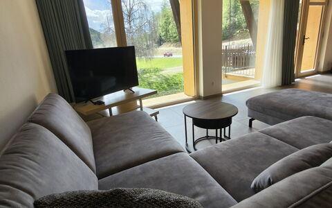 Ferienwohnung Schof: Flooring, Möbel, Fussboden, Interior Design, Zuhause, Wohnung, Couch, Wohnzimmer, Holzbeize
