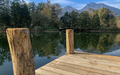Casa Burli: Wasser, Natur, Holz, Natürliche Landschaft, Reflexion, Bank, See, Morgen, Planke, Dock