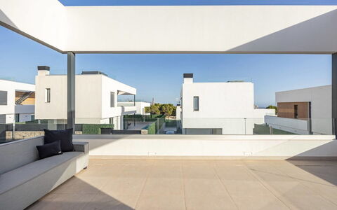 Villa Esencia: Die Architektur, Wohngebiet, Urban Design, Fussboden, Zuhause, Verbundwerkstoff, Balkon, Wohnung, Schatten, Beton